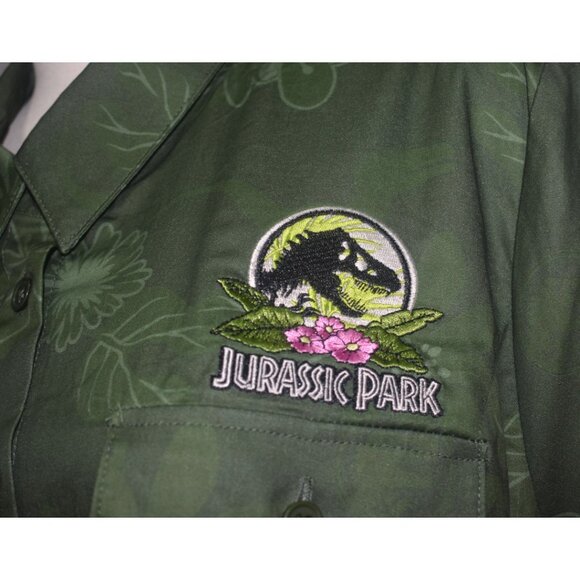 Her Universe Jurassic Park Green Floral Retro Dress Pockets Plus Size 3 3X - Picture 3 of 12